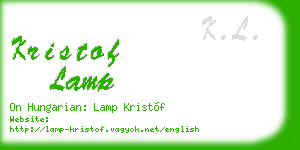kristof lamp business card