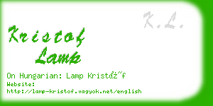 kristof lamp business card